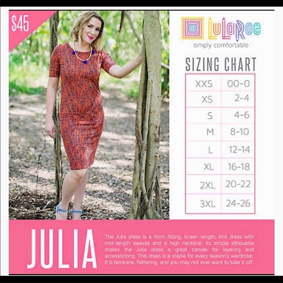 NEW LuLaRoe Julia Print Pullover Dress Size XS - Picture 9 of 14